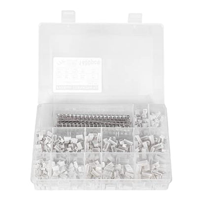 1480pcs 2.0mm Connector Kit, Compatible with JST-PH, Includes 2/3/4/5/6/7 Pin Housing Adapter Cable Connector Socket Male and and Female with Female Pin Crimping Dip - size: PH2.0 1480PCS