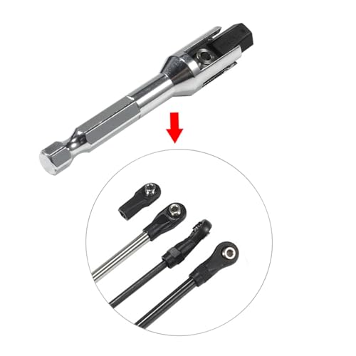RC Tools,RC Car Rod Ends Quick Assembly Tool,Ball Joint Wrench with 1/4'' Hex Shank Fit 5347 Rod Ends for 1/10 RC Crawler TRX4 SCX10 TF2 VS4-10 CC01 Links Building (Silver) - color: Silver