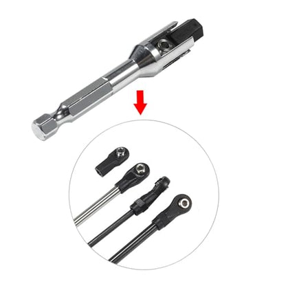 RC Tools,RC Car Rod Ends Quick Assembly Tool,Ball Joint Wrench with 1/4'' Hex Shank Fit 5347 Rod Ends for 1/10 RC Crawler TRX4 SCX10 TF2 VS4-10 CC01 Links Building (Black) - color: Black