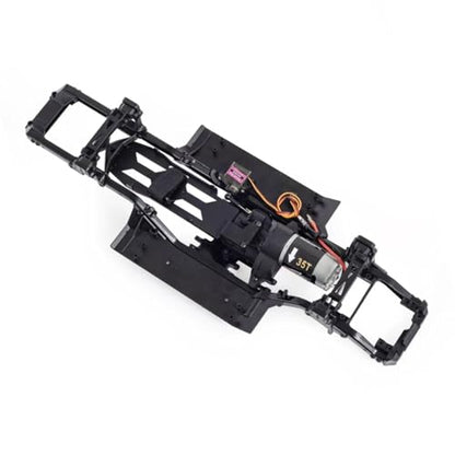 313mm Wheelbase Nylon Chassis Frame Front Rear Axles Kit with 2-Speed Transmission 35T 550 Motor for 1/10 RC Crawler Axial SCX10 TRX4 D90 DIY Upgrade Parts