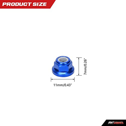 RCAWD Wheel Nuts for 1/7 UDR Unlimited Desert Racer 85086-4, New Maxx 1/10 Monster Truck 89086-4 89076-4 Upgrades, Hubs Hex Adapter M5 5mm Flanged Nylon Hop Ups Parts for #8447 Blue - color: Blue