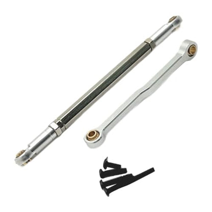 Compatible with MN82 1/12 Scale Vehicles Trucks RC Car Steering Pull Rod Link Linkage Set Upgrade Parts RC Car Push Rods Linkage Rod End Linkage - color: Silver