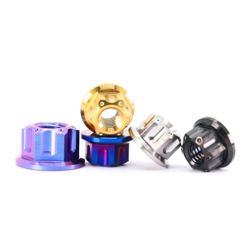 GR5 Titanium Alloy Fancy Nuts - Engraving & Milling Flower Head Screw Nuts (4pcs, M5, M6, M8, M10, M12 - Black, M8x1.25=4pcs) - color: black, size: M8x1.25=4pcs