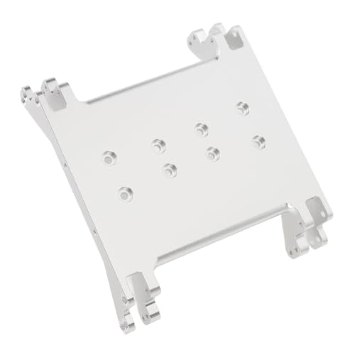 CHICIRIS RC Car Chassis Skid Plate, Aluminum Alloy Lightweight High Strength with Multiple Mounting Holes for RR10 1/10 RC Car (Silver)