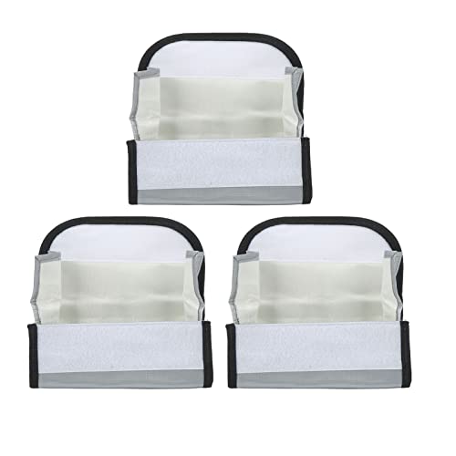 Fafeicy Fireproof Explosionproof Lipo Battery Safe Bag 2PCS 185x75x60mm with Airflow Isolating PVC Fiber for Lipo Battery Storage Transport and Charging