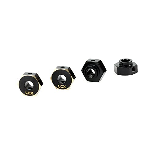 LCX Racing 1/10th RC Crawler Car 12mm Brass Wheel Hex Hubs Drive Adapter for Axial SCX10 III UTB10 Capra 1.9 Unlimited Trail Buggy, Upgrades Parts Accessories