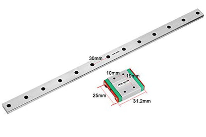TEN-HIGH MGW7 50mm Linear Guide Rail Linear Motion Slide Rails Linear Motion Products, for 3D Printer and CNC Machine, 2pcs Rails + 2pcs MGW7C Block Bearings (Widened Rail) - size: 50mm, style: MGW7