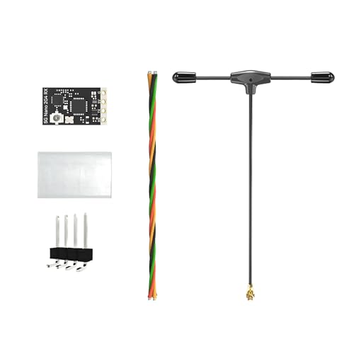 SkyGuy ELRS FPV Receiver - 2.4ghz ExpressLRS Nano Receiver Drone RX Module with 78mm UFL T Antenna for FPV Drone Tiny Whoop Fixed-wing RC Plane