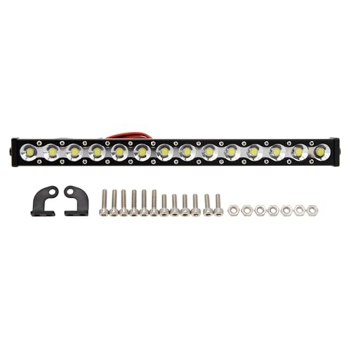 MEUS RACING RC Car LED Lights Roof Light Bar Kit 1/10 1/8 Scale RC Accessories for Axial SCX10 90046 Wraith Traxxas TRX4 TRX6 Redcat Gen8 1/10 1/8 RC Crawler Upgrades Parts. (145mm, 14 Beads) - size: 145mm, 14 Beads