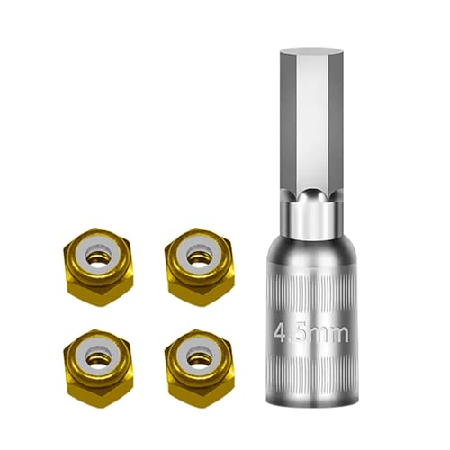 Set of 4 Aluminum Wheel Nut Including Installation Set Suitable for 1/30 Scale SCX30 Remote Control Vehicle Remote Control Car Wheel Nut - color: Gold