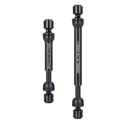 2Pcs RC Drive Shaft Hard Steel Driveshaft Front Rear Center Drive Shaft Dogbone Compatible with 1/10 Tra-xxas TRX4 Bronco Defender RC Crawler Car Upgrades (88-115mm & 110-140mm, Black)