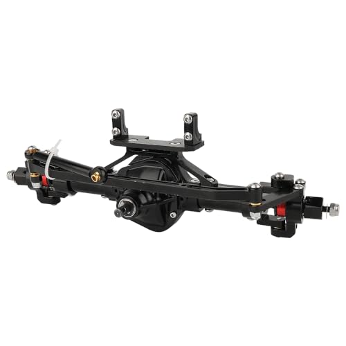Aluminum 6x6 8x8 Complete Axle Set with Enhanced Axle Shaft for Axial SCX10 RC4WD D90 1/10 RC Crawler Upgrade Parts (Black Middle Steering) - color: Black Middle Steering