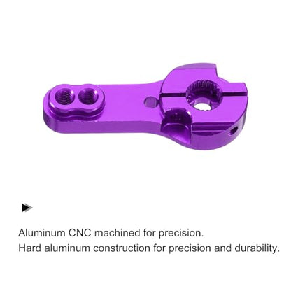 MECCANIXITY Aluminum Alloy 25T Steering Servo Arm Horn Purple for DIY RC Car/Boat/Airplane Boat Accessories 2 Pcs - color: Purple
