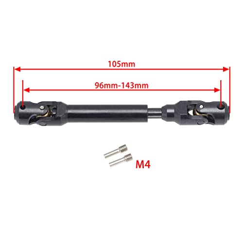 Universal Drive Shaft Transmission Shaft Metal Drive Shaft CVD Axle Set Lightweight Metal CNC Machined Suitable for RC Model Car Truck, 96-143mm - color: 96-143mm