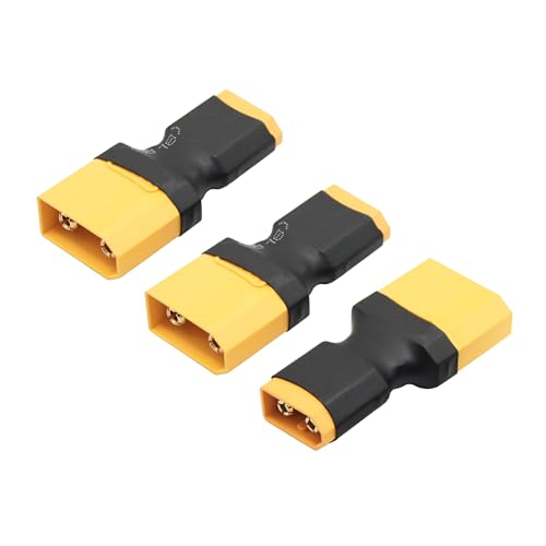 3Pcs XT60 to XT90 Converter Plug, no Wire Adapter Battery Connector Plug | XT60 Male to XT90 Male Battery Adapter Plug, Plug and Play, for RC Lithium Battery or Plug Converter - style: XT60 Male to XT90 Male - 3Pcs