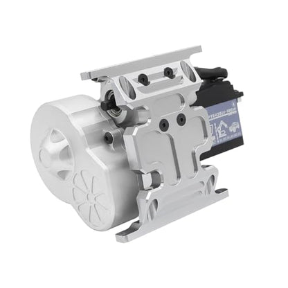 Metal Complete Transmission Cutoff Gearbox with Dig Gear for 1:10 Axial SCX10 AX10 Wraith RC Crawler Car (Silver) - color: Silver