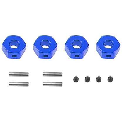 Metal 12mm Wheel Hex Hub Drive Adapters with Pins Screws Compatible with 1/10 Arrma Senton Granite Typhon Vorteks 3S Big Rock RC Car (Blue) - color: Blue