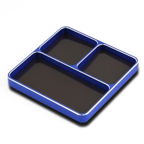 98x98x11mm CNC Aluminum Magnetic Screw Tray Compatible with RC Car Boat Airplane Model Building Tools(Blue) - color: Blue