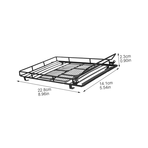 Black Car Roof Luggage Rack Standard Black Shelf Bracket for Rc Crawler Storage - size: 22.8X14.1cm