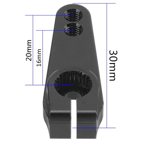 ShareGoo 3Pcs Metal 25T Servo Horn 25 Teeth Steering Servo Arm M3 Threads Compatible with Futaba Savox Power HD HSP Servos Motor Fit for 1/8 1/10 RC Off Road Crawler Drift Car Boat (Black) - color: Black