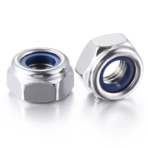 Wensilon(50pcs) M6 Self Clinching Nuts 304 Stainless Steel Self-Lock Nylon Inserted Hex Lock Nuts - size: M6