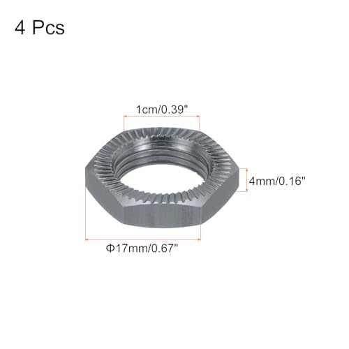 MECCANIXITY Aluminum 17mm RC Wheel Nut Thread M12x1.0mm Hex Wheel Nuts RC Wheel Nut for 1/8 RC Model Car Trucks Off Road Car Upgraded Parts Pack of 4(Bright Gray) - color: Bright Gray