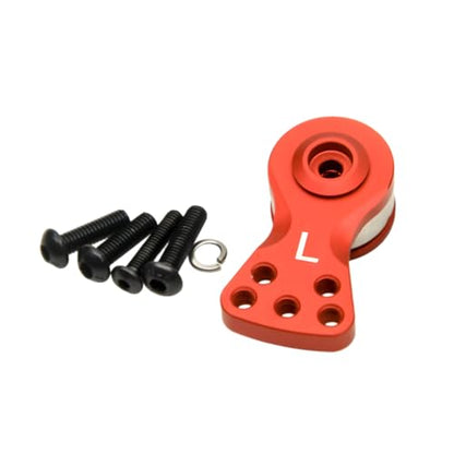 Aluminum Alloy 25T Servo Saver 3 Holes/5 Holes Adjustable Servo Horn 25T Adjustable Arm Compatible with Futaba Tamiya Servos 1/10 Tra-xxas RC Car Boat Helicopter Upgrades (Red-L) - color: Red-l