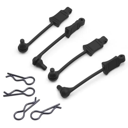 OGRC RC Car Body Clips and Pull Tabs Retainer for Arrma 1/10 1/8 RC Truck | 4pcs, 69mm/2.72", Aluminum, Rubber, for Senton/Granite/Big Rock/KRATON 1/8 Typhon/Infraction and Series, #3445