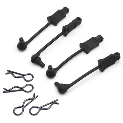 OGRC RC Car Body Clips and Pull Tabs Retainer for Arrma 1/10 1/8 RC Truck | 4pcs, 69mm/2.72", Aluminum, Rubber, for Senton/Granite/Big Rock/KRATON 1/8 Typhon/Infraction and Series, #3445