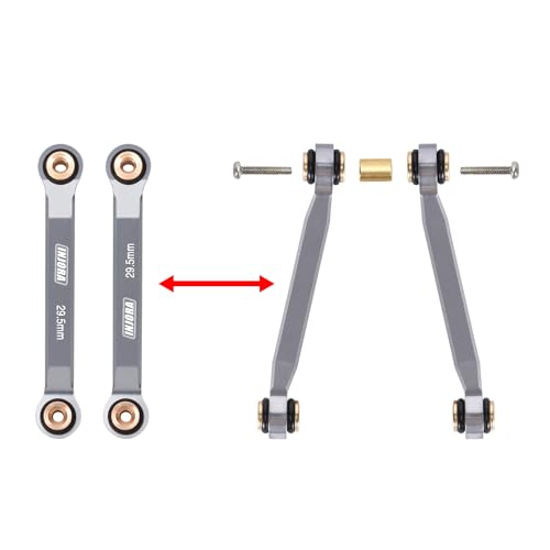 INJORA Aluminum High Clearance 4 Links Set for 1/24 Axial SCX24 GX470 RC Crawler Upgrade(Grey) - color: Grey