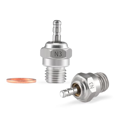 N3 Hot Spark Glow Plug for RC Nitro Engines Car Truck Buggy Pack of 5, Spark Plugs for Traxas T-maxx Kyosho HSP1 HPI Redcat, Powerful 70117 Nitro Engine Parts Replace OS 8 - style: N3