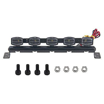 RC LED Light Bar Roof LED Lamp Compatible with Traxxas TRX-4 SCX10 90046 D90 SCX10 II CC01 Redcat Gen7 1/10 RC Crawler Car Truck (5Led Light) - style: 5Led Light