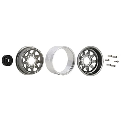 INJORA Stamped Steel 1.0 Beadlock Wheel -3.78mm Offset for Micro Crawlers - color: Grey