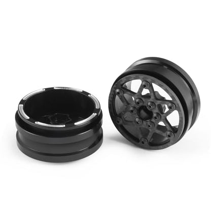 Beadlock Wheel Rims 4PCS 1.9" Upgraded Carbon Fiber Aluminum Wheel Hub Compatible with 1/10 RC Crawler Gen8 TRX-4 Axial VS4-10 Capra SCX10 RC Car Accessories (Patten A) - color: Patten a