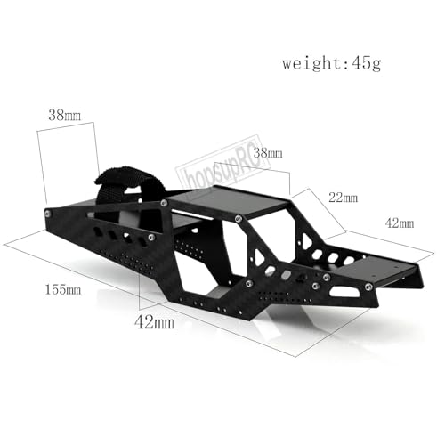 hosupRC RC Carbon Chassis Frame Body Roll Cage Kits Upgrades Part for 1/24 Axial Scx24 90081 C10 AXI00002 B17,Carbon Chassis Frame Body Roll Cage Body Shell Kits Hops UP,Black - color: Black/for 1/24 Scx24