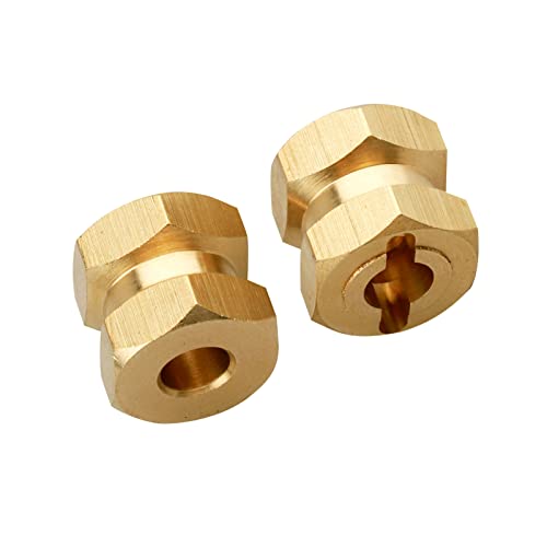 RC Hex Hub 12mm Brass Wheels Hex Hubs Extension Hex Drive Adapter Spacers for 1/10 RC Crawler Axial SCX10 90046 D90, 4-Pack (12mm) - size: 12mm