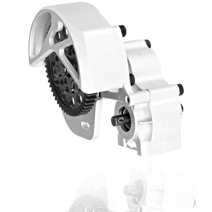 Aluminum Transmission Gearbox Upgrades Part for 1/10 SCX10, SCX10 II 90046,90047,Wraith,AX10 RC Crawler Truck,Center Transmission Gearbox Hops up,Silver - color: Silver(for 1/10 Axial)