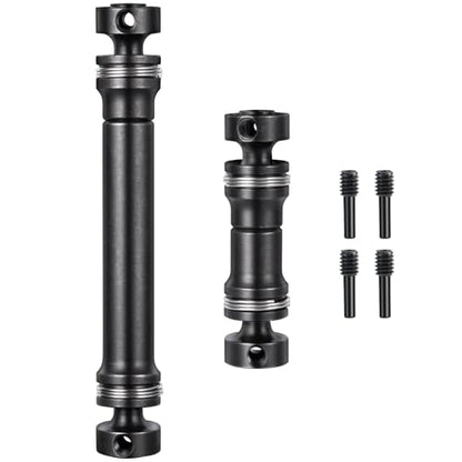 2PCS Steel 1144 Drive Shafts Center CVD Driveshaft Metal Front + Rear Drive Shaft RC Car Spline Drive Shafts for Tra-xxas 1/16 E Revo Summit RC Crawler Car (Black)