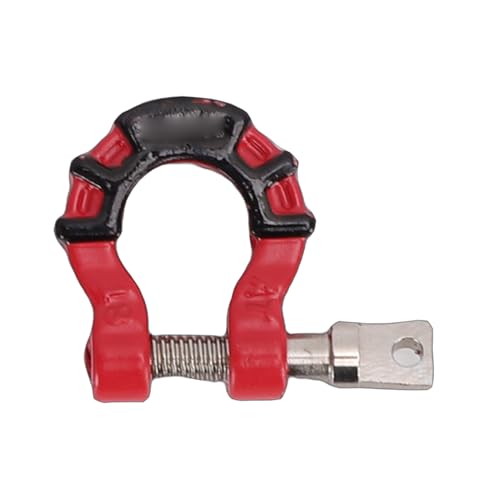 Metal Tow D Ring Shackle for 1/10 Axial SCX10 RC Crawler (Red) | Thick Alloy High Tensile Strength Firm Lock Para Exterior RC Off Road Rescue Towing Use - color: Red