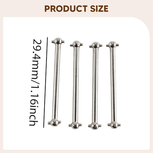 kowaku 4 Pieces RC Car Metal Dog Bone Shaft Spare Parts Remote Control Car Dogbones Accessory for Wltoys 244016 1:24 Scale RC