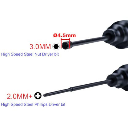Carbon Fiber Handle Tool with High Speed Steel Screwdriver bit Set 2.0mm+ Phillips Screwdriver 3.0mm Hex Nut Driver for 1/30 Axial SCX30 Ford Bronco Jeep Wrangler JLU