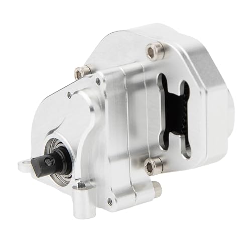 MEUS Racing SCX24 Transmission Aluminum Complete Gearbox for 1/24 Axial SCX24 RC Crawler (Brushed, Silver)