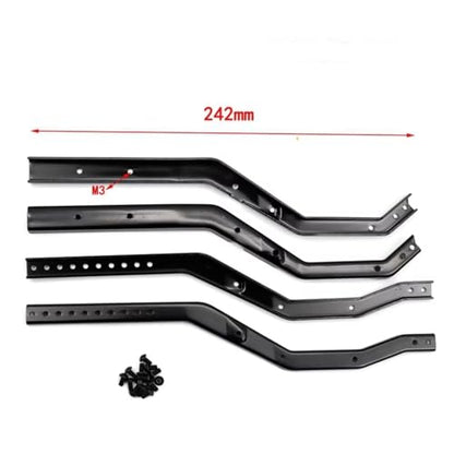 RC Models Components for Axial for Scx10 III for Gladiator for Wrangler 1/10 Wheelbase Adjustable Metal Chassis Frame Rail Set RC Crawler Parts(Red)