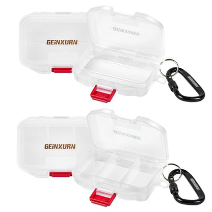 Geinxurn Small Parts Organizer, 4Pcs Plastic Transparent Portable Tools Boxes with Dividers for Small Accessories Storage Cases - style: Small-4pcs