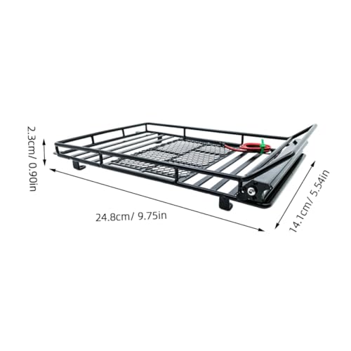 Gatuida Universal Car Roof Cargo Carrier Luggage Bracket for 1:10 Rc Crawler Sturdy Luggage Rack Built-in Light - size: 24.80X14.10X2.30CM