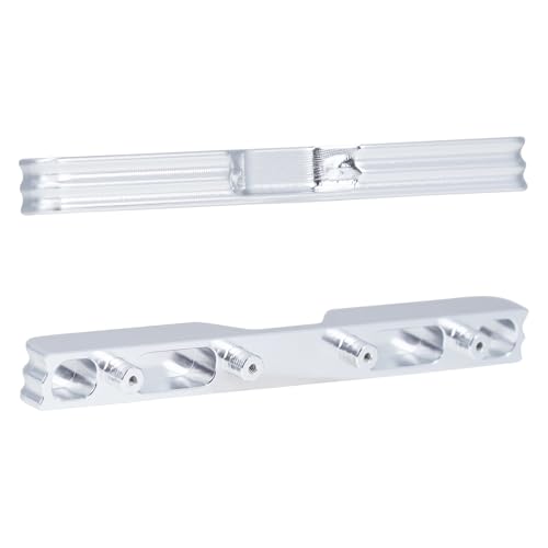 DJX Aluminum SCX30 Front & Rear Bumper for 1/30 Axial SCX30 Chevrolet K10 RC Crawler Car Upgrades (Silver)