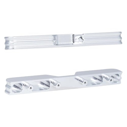 DJX Aluminum SCX30 Front & Rear Bumper for 1/30 Axial SCX30 Chevrolet K10 RC Crawler Car Upgrades (Silver)