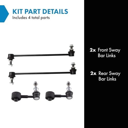 TRQ Front and Rear Sway Bar Link Set 4 Piece Compatible with 2019-21 Lexus UX200 2019-21 UX250h 2018-21 Toyota C-HR 2021-22 Corolla 2016-22 Prius 2019-22, AWD-e 2017-21 Prius Prime - style: PSA29039