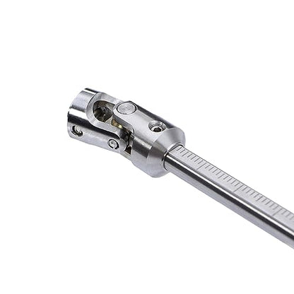 2PCS Stainless Steel Free to Cut Length Driveshaft Universal Joint Drive Shaft for 1/10 LCG DIY RC Crawler SCX10 I II III TRX4 Capra Upgrade Parts… - color: Silver