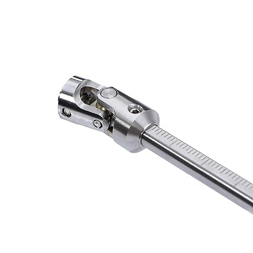 2PCS Stainless Steel Free to Cut Length Driveshaft Universal Joint Drive Shaft for 1/10 LCG DIY RC Crawler SCX10 I II III TRX4 Capra Upgrade Parts… - color: Silver